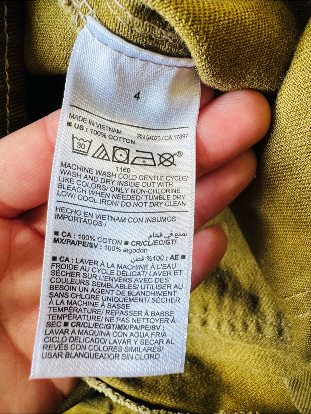 Old Navy High Rise Straight Carpenter Pants 4 Olive Green 100% Cotton Fall Layer - Picture 7 of 7